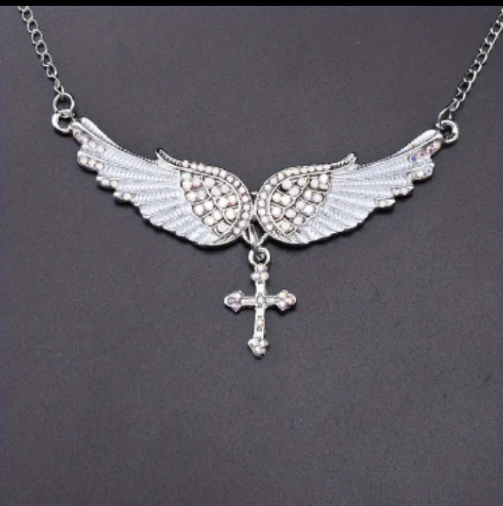 Wings Cross Shape Pendant Necklace